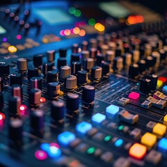 Fototapeta premium Amplifying Equipment That Adjusts Studio Audio Mixer Kit