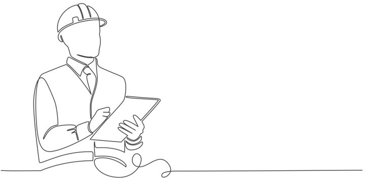 recommend clip art: Building Construction worker line art style vector illustration