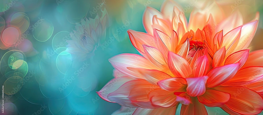 Aufkleber color-filtered abstract flower with copy space image.