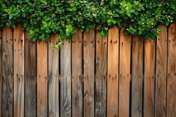 Fototapeta premium Wooden Fence Panels in Garden
