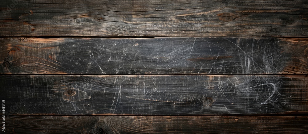 Poster A blackboard displayed on a rustic wooden background, providing ample copy space for text or images.