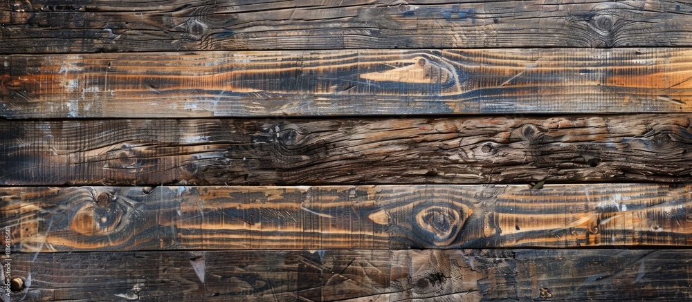 Poster close-up of a rustic wooden plank background with a grungy texture, ideal for copy space image.
