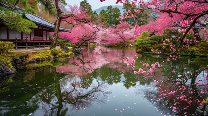 Cherry Blossom Serenity: A Japanese Garden