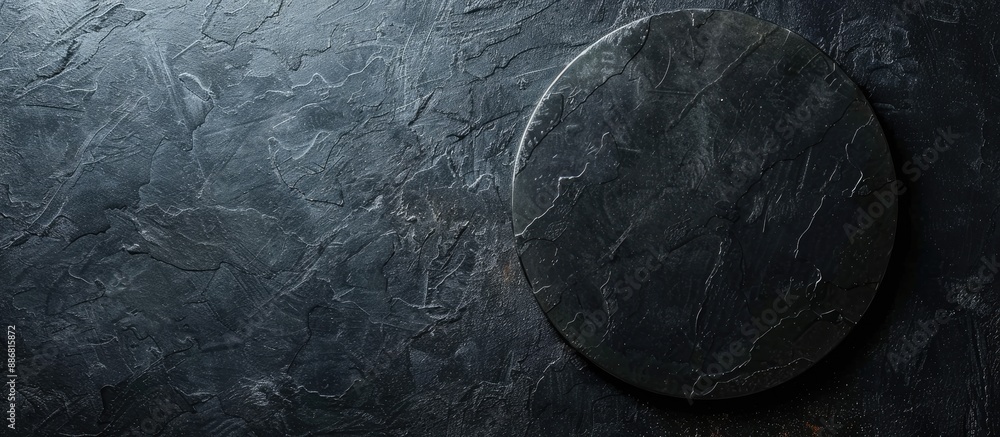 Poster circular shape on a textured dark background. perfect for black friday sales with space for text or 