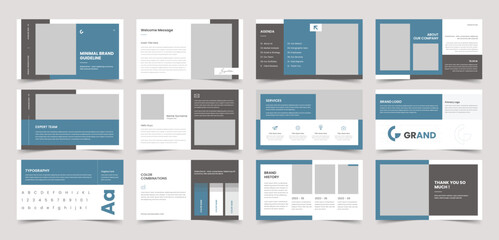 Brand Guidelines Template, Brand Identity Presentation Layout, Logo Guideline template, Brand Guidelines