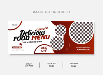 Delicious food social media and instagram post template