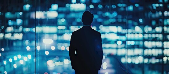 Key businessman at a decisive moment in the business world with a background setting showing a significant shift in operations.