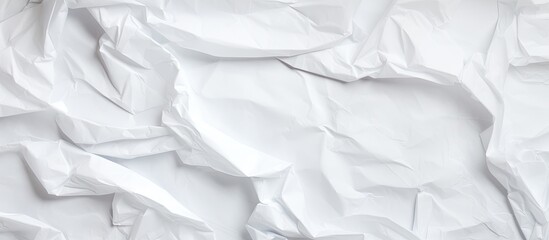 Obraz premium Background of crumpled white paper featuring copy space image.