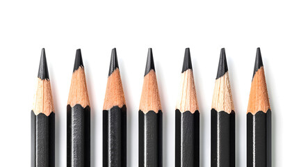 Different graphite pencils isolated on white, set