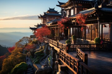 Fototapeta premium Pedestrian glass bridge in Kiev, Ukraine, on a sunny summer morning, generative IA