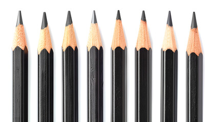 Different graphite pencils isolated on white, set