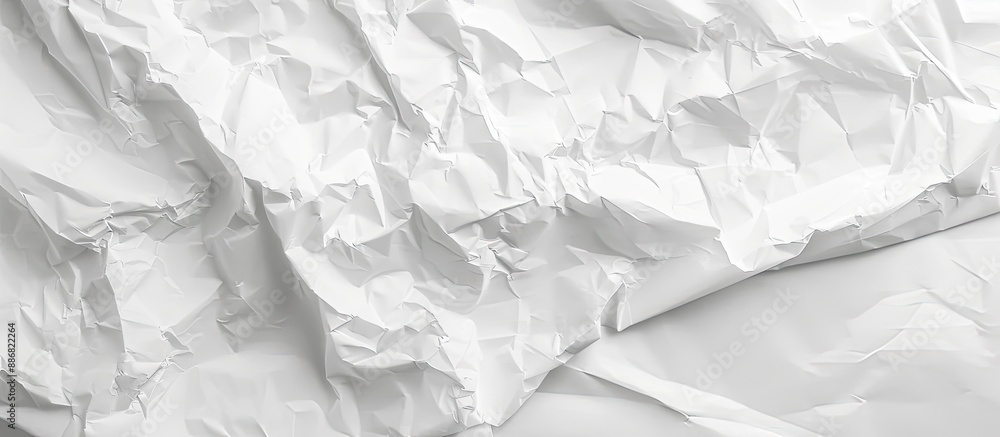 Poster texture of wrinkled white paper ideal for background with copy space image.