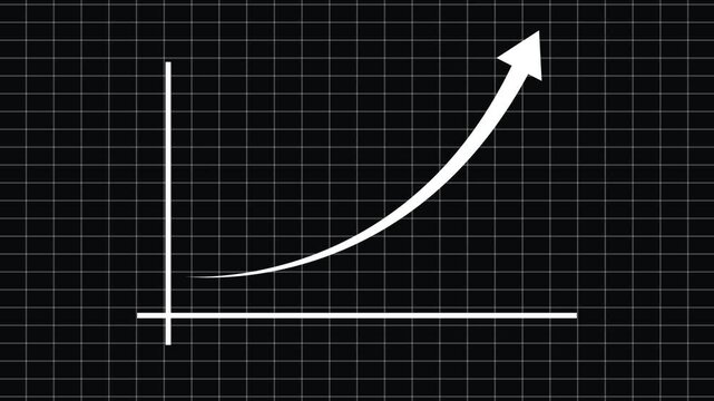 Business grow-ting arrow. Rising bar follow the arrow. Abstract neon arrow growth , success concept. Profit growing icon animation.