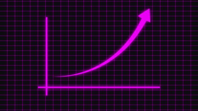 Business grow-ting arrow. Rising bar follow the arrow. Abstract neon arrow growth , success concept. Profit growing icon animation.