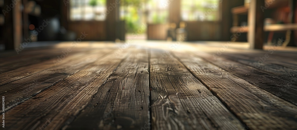 Poster Blurred rustic interior with defocused effect, ideal for a copy space image.