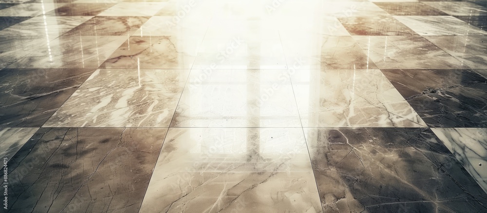 Poster beautiful marble-patterned floor texture in muted tones with ample copy space image for text overlay