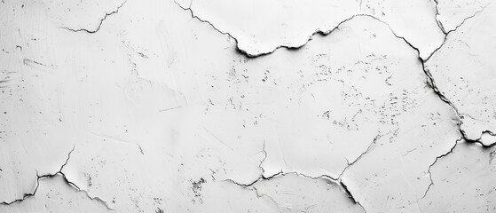 Naklejka premium A black-and-white image of a wall crack with peeling paint