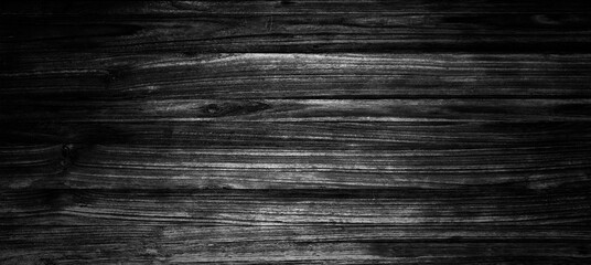 Dark black wooden background or texture