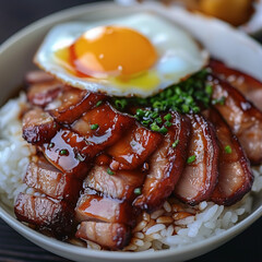 hong kong BBQ pork rice