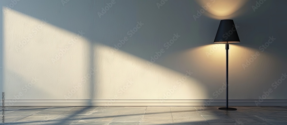 Aufkleber Minimalistic abstract copy space image portraying light and shadow cast by a bedroom lamp against a wall.