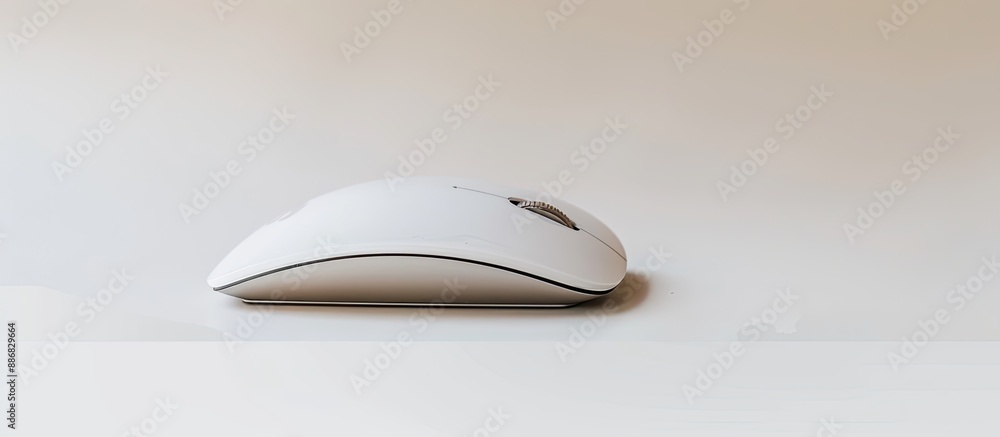 Poster mouse computer isolated on a white background with selective focus creating a copy space image.