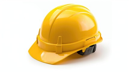 Fototapeta premium Construction helmet in yellow on white background with clipping path