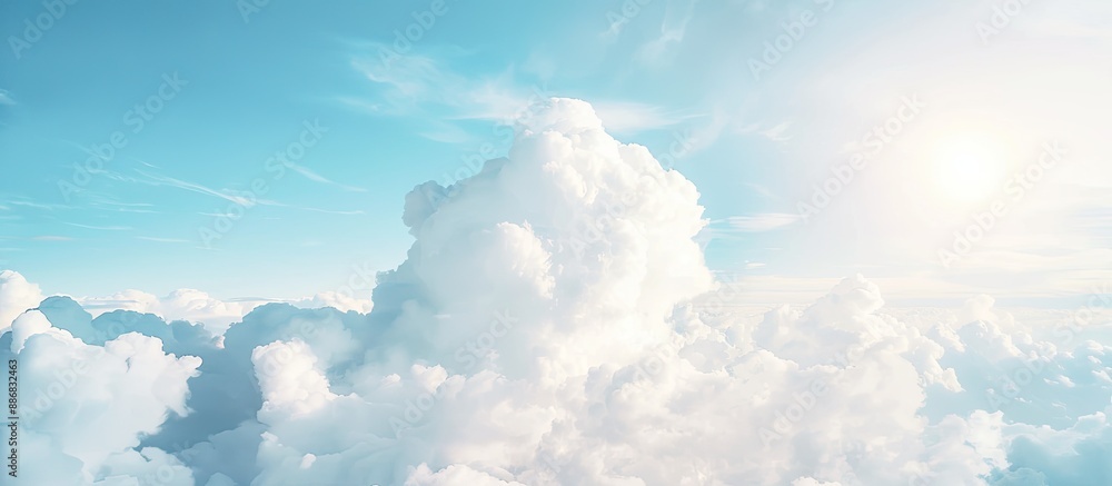 Poster aerial view of cloudy sky with copy space image.