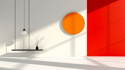 Clean geometric shapes in vibrant colors, perfect for modern presentations and digital marketing materials. Illustration, Image, , Minimalism,