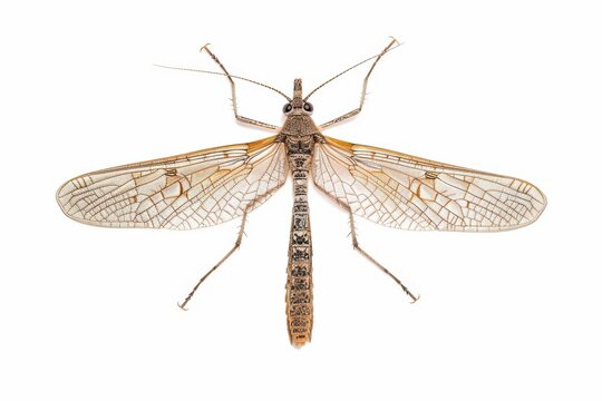 A dobsonfly depicted with bold watercolor features isolate on white background