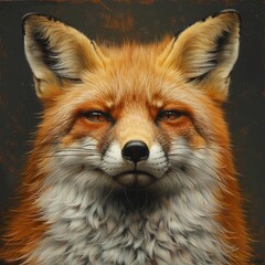 Obraz premium Striking Portrait of a Vibrant Orange Fox in the Wild