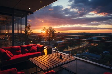 Low views of the sky cloudy to sunset, generative IA