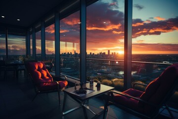 Fototapeta premium Low views of the sky cloudy to sunset, generative IA