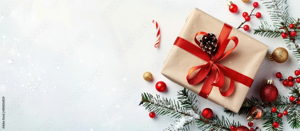 Aufkleber christmas gift displayed elegantly on a white background, perfect for adding text or graphics in the