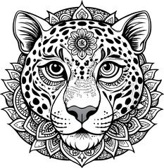 Lion Mandala Coloring Page for Adults