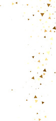 Gold falling confetti. Triangle shape. Festive background