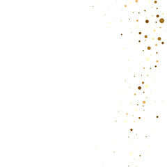 Gold falling glitter  confetti. Round shape. Festive background