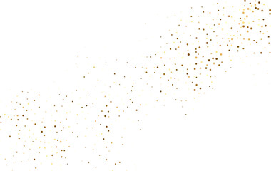 Gold falling glitter  confetti. Round shape. Festive background