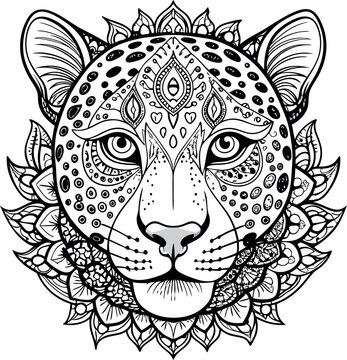 Lion Mandala Coloring Page for Adults