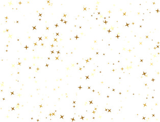 Gold falling confetti. Star shape. Festive background