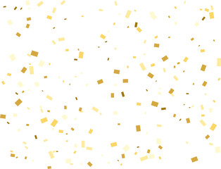 Gold falling confetti. Rectangle shape. Festive background