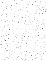 Silver White  falling confetti. Star Glitter Festive background