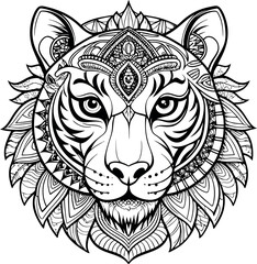 Lion Mandala Coloring Page for Adults