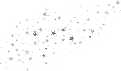 Silver White  falling confetti. Star Glitter Festive background