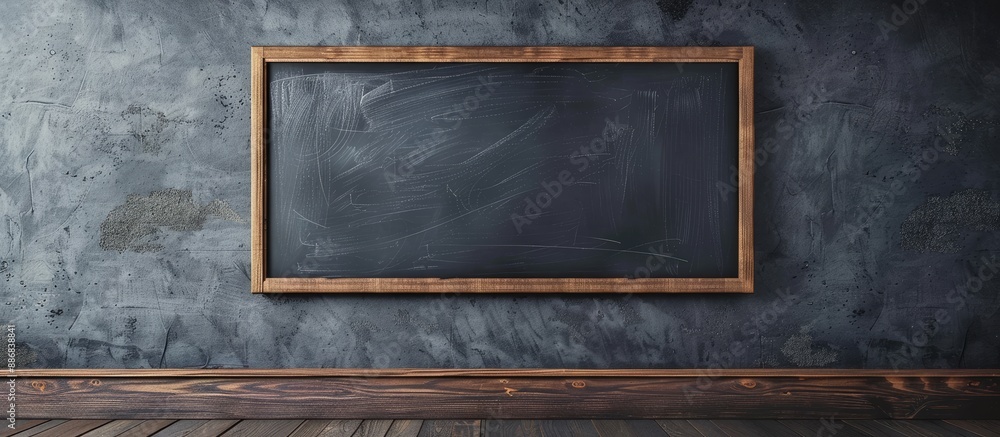 Poster wooden frame sign with chalkboard background providing a copy space image.