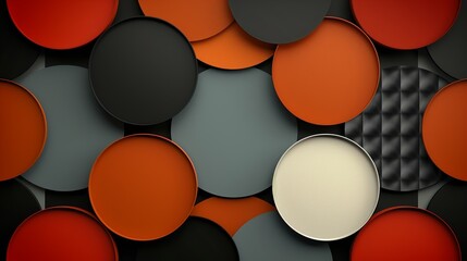 Abstract patterns of overlapping circles in warm tones, perfect for creating a dynamic and inviting backdrop. Illustration, Image, , Minimalism,