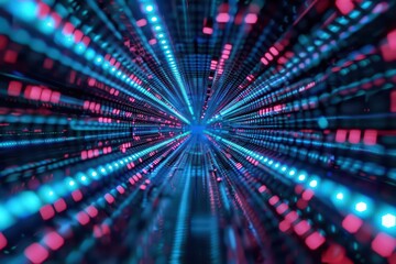 Obraz premium Computational science in a supernatural scene harnesses the power of enchanted algorithms, solving problems with unparalleled speed
