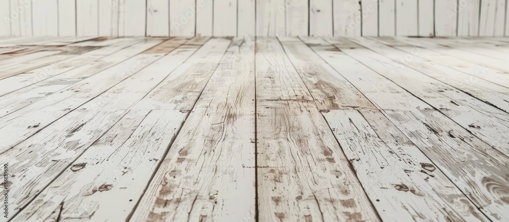 Poster abstract vintage texture of white wood flooring with copy space image.