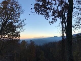 sunrise over a mountain range