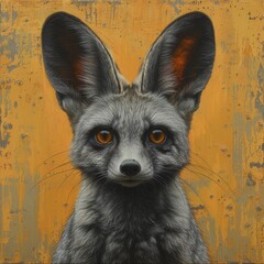 Depiction of Captivating Bat eared Fox in Vibrant Hues