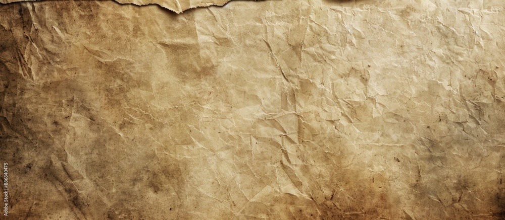 Poster Brown vintage paper with a grungy texture, providing a background with an empty space for text or images.